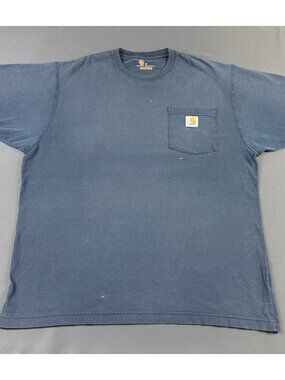 Carhartt Workwear Sun Fade Navy Blue Pocket Shirt Original Fit Medium Hype Rare